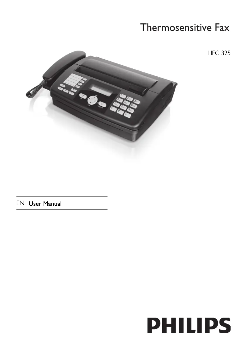 Page 1 of the manual User Manual Philips Thermosensitive Fax HFC325