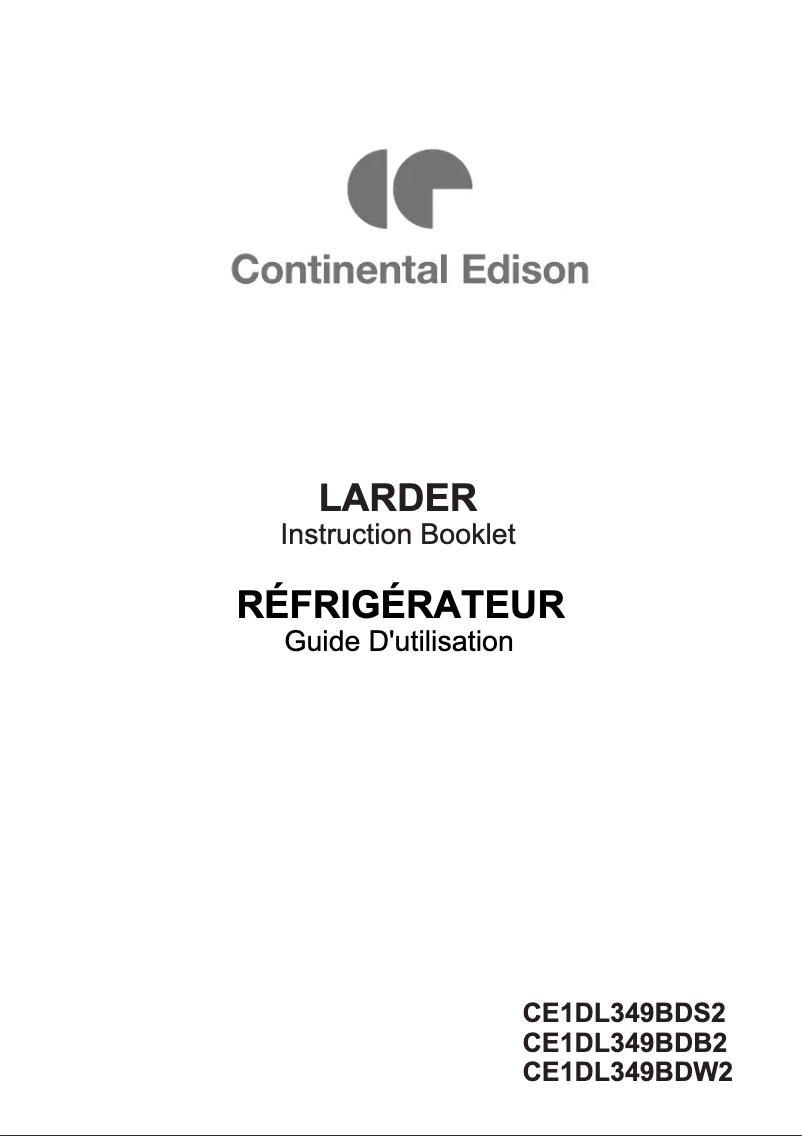 Page 1 de la notice Manuel utilisateur Continental Edison CE1DL349BDB2