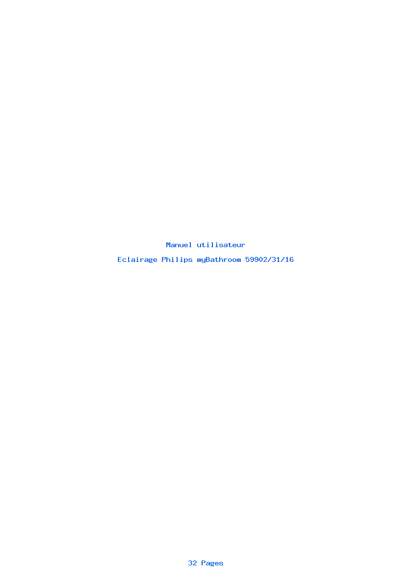 Page 1 de la notice Manuel utilisateur Philips myBathroom 59902/31/16
