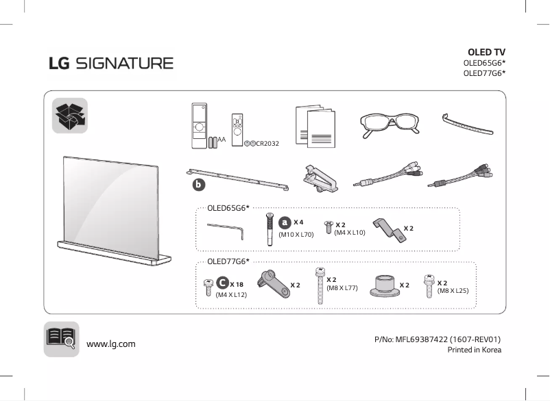 Page 1 de la notice Manuel utilisateur LG OLED 77G6V