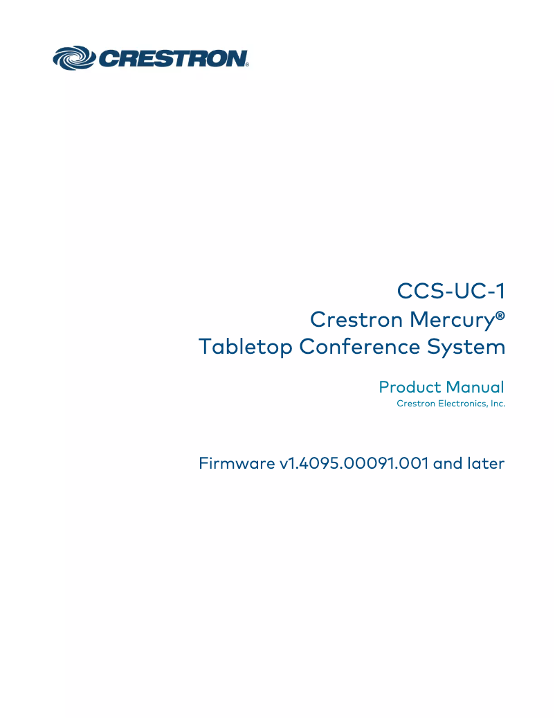 Page 1 de la notice Manuel utilisateur Crestron CCS-UC-1