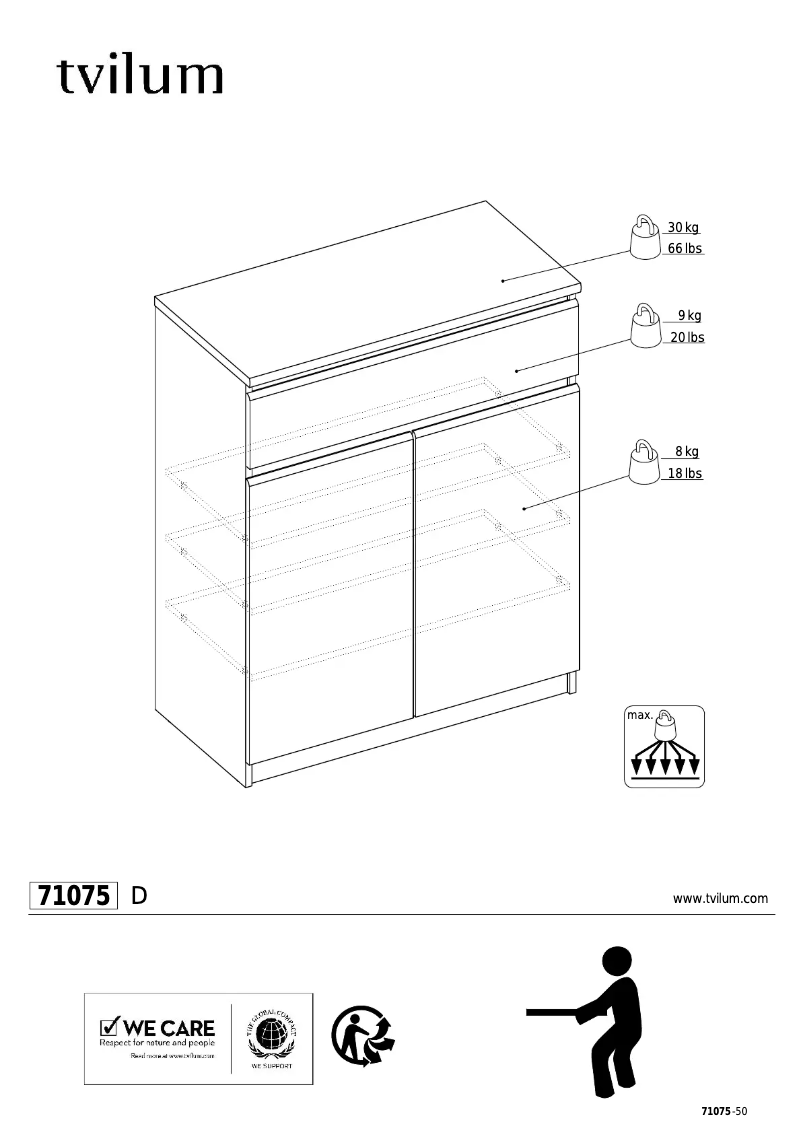 Page 1 de la notice Manuel utilisateur Tvilum 71075