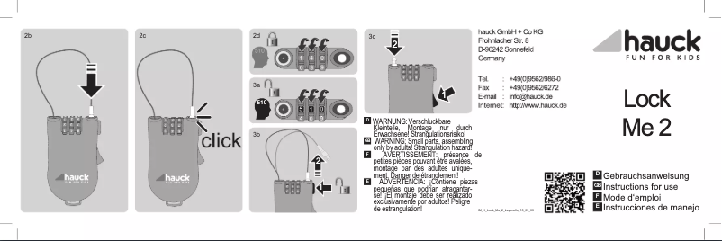 Page 1 de la notice Manuel utilisateur Hauck Lock Me 2