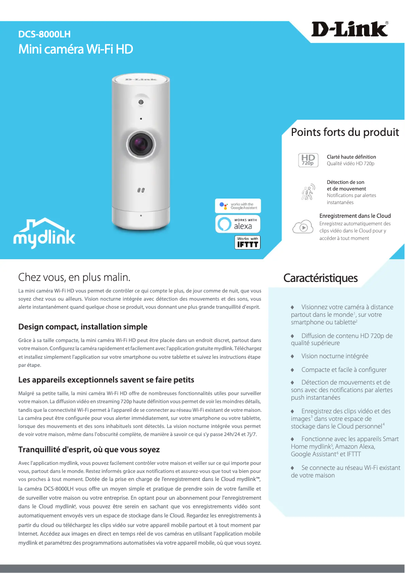 Page 1 de la notice Fiche technique D-Link DCS-8000LH