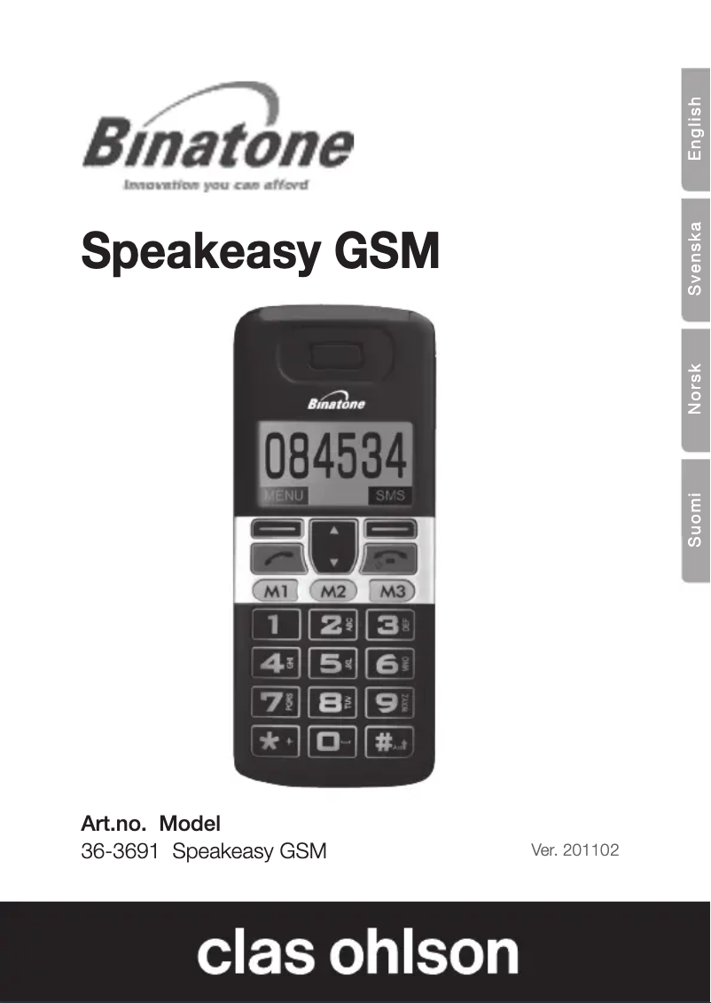 Página 1 del manual Manual de usuario Binatone Speakeasy GSM