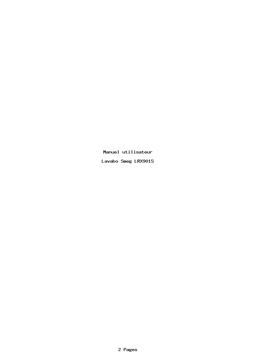Page 1 de la notice Manuel utilisateur Smeg LRX901S