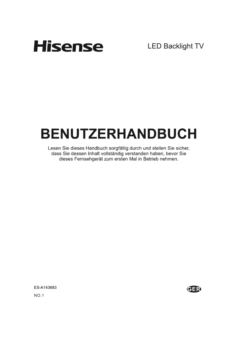 Página 1 del manual Manual de usuario Hisense LHD32K220WSEU