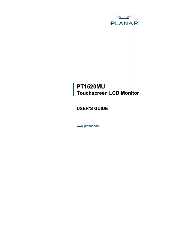 Page 1 de la notice Manuel utilisateur Planar PT1520MU