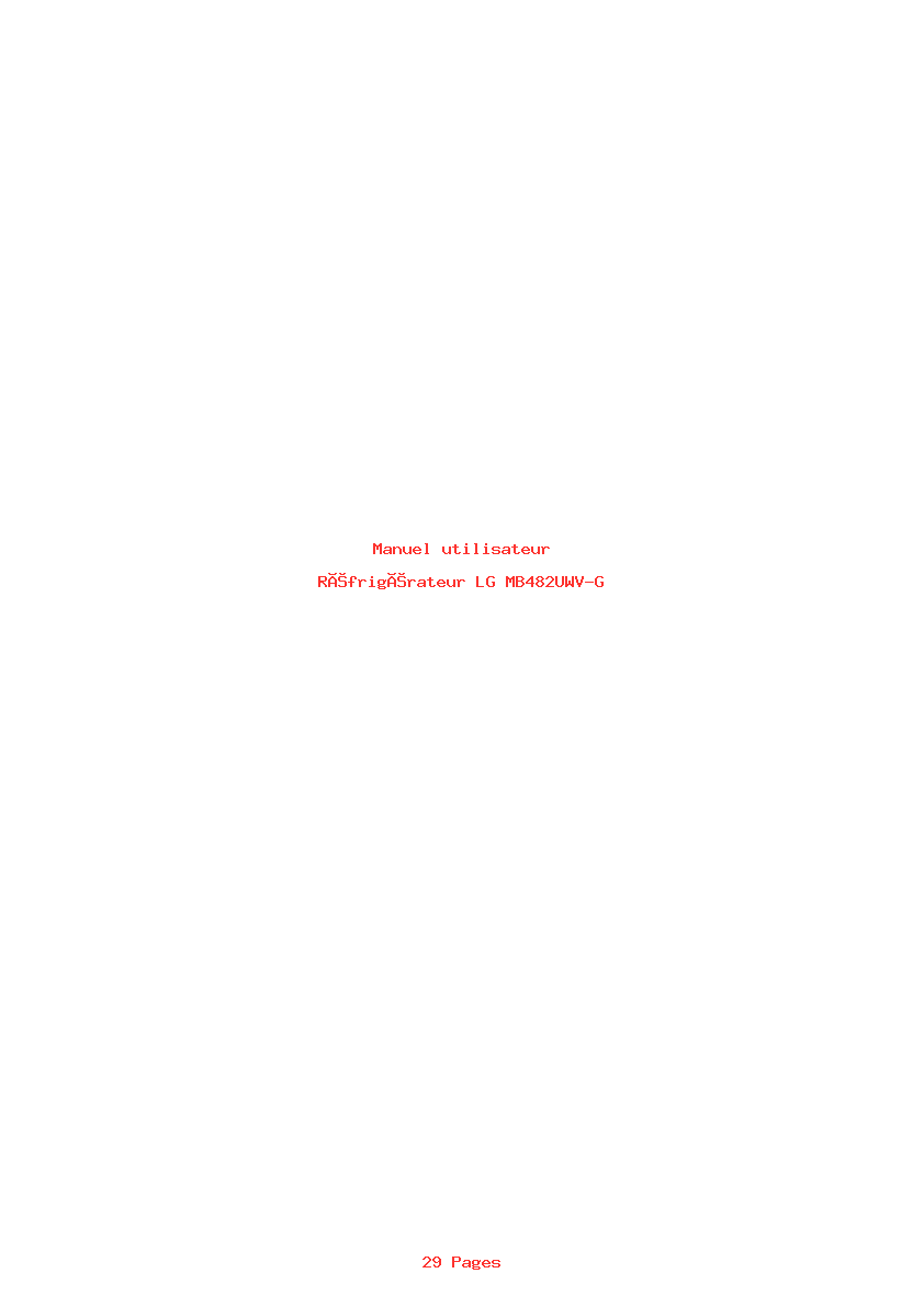 Image de la première page du manuel de l'appareil MB482UWV-G