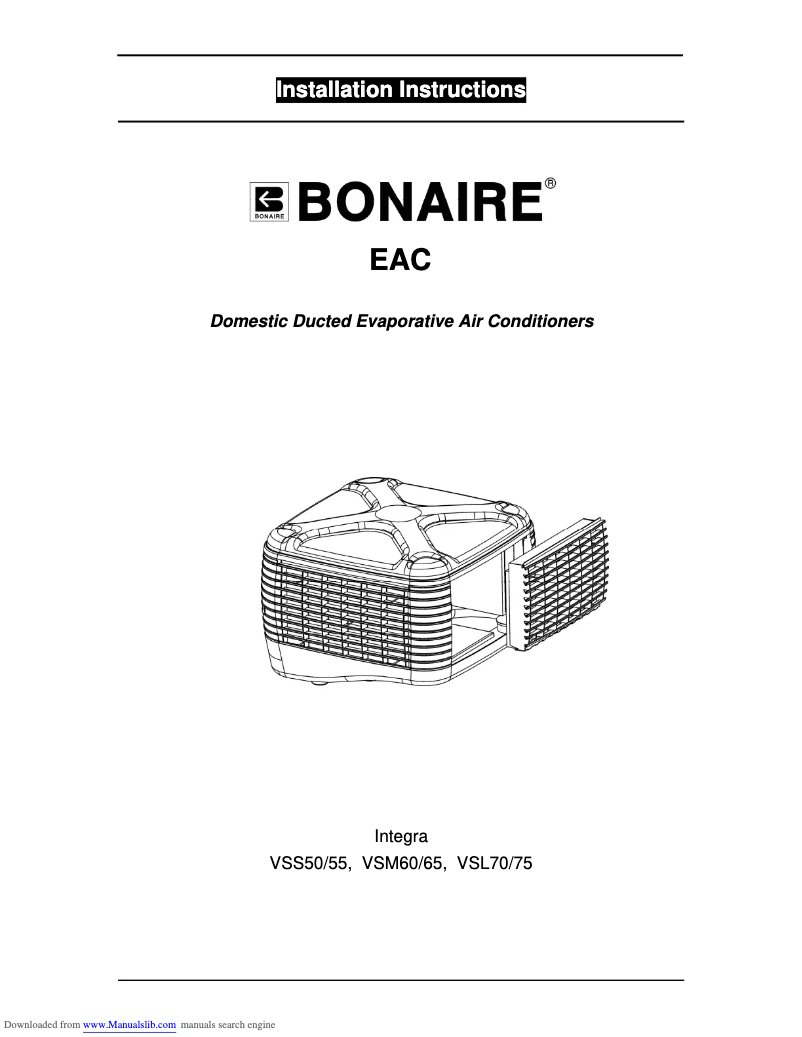 Page 1 de la notice Manuel utilisateur Bonaire VSS50