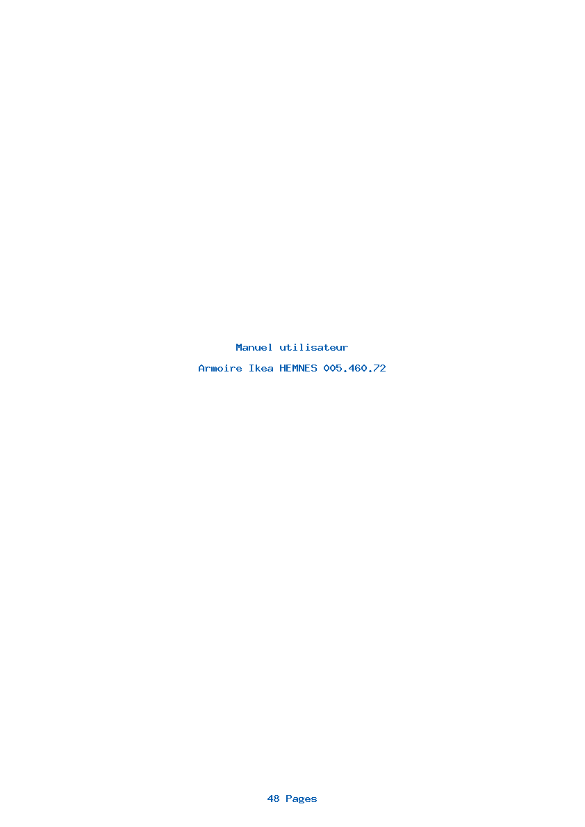 Image de la première page du manuel de l'appareil HEMNES 005.460.72