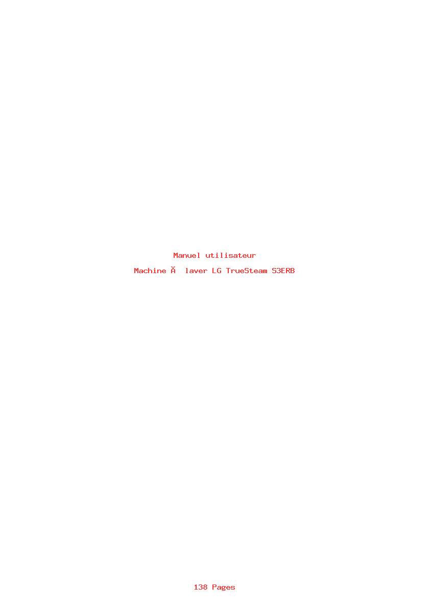 Page 1 de la notice Manuel utilisateur LG TrueSteam S3ERB