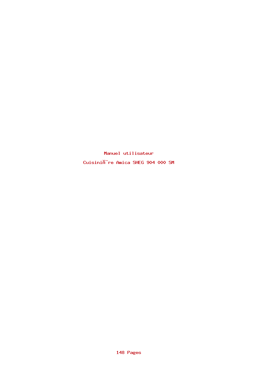 Page 1 de la notice Manuel utilisateur Amica SHEG 904 000 SM