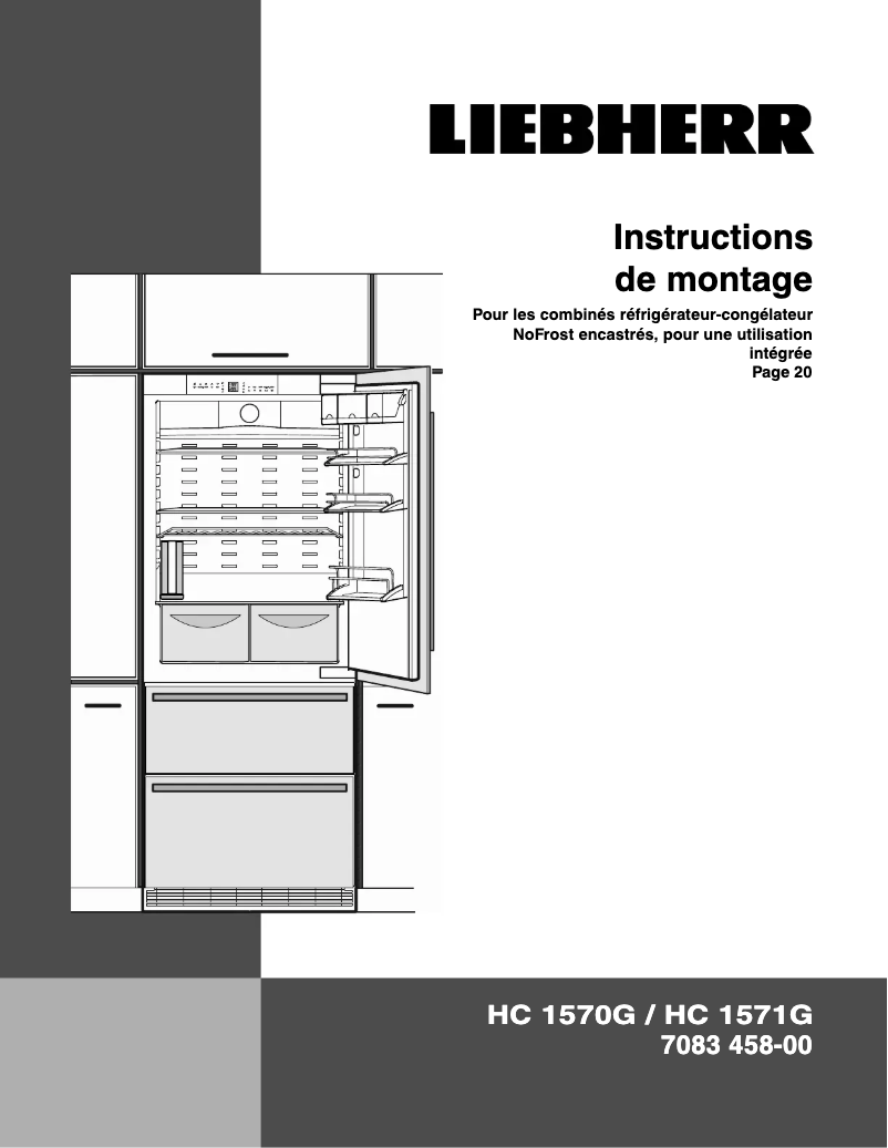 Page 1 de la notice Guide d'installation Liebherr HC 1571G