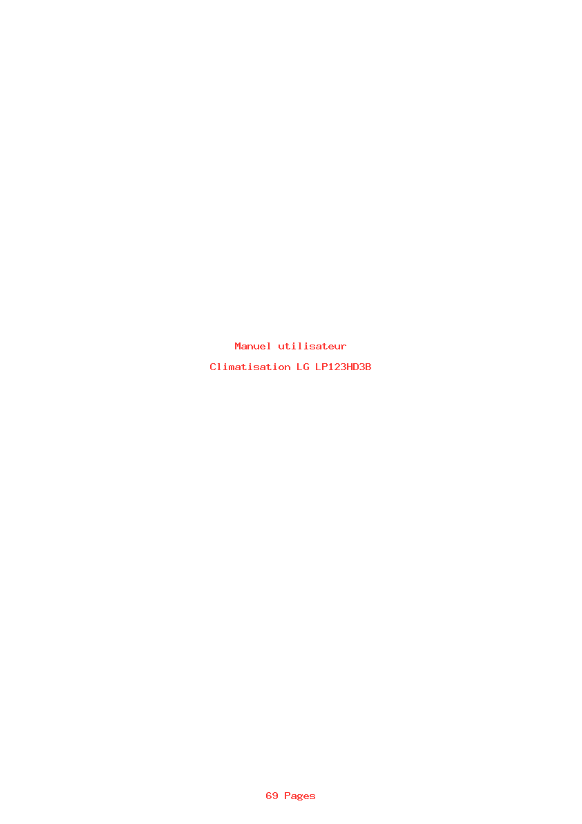 Page 1 de la notice Manuel utilisateur LG LP123HD3B