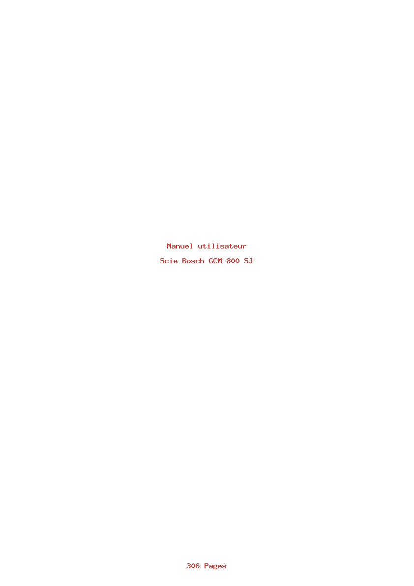 Page 1 de la notice Manuel utilisateur Bosch GCM 800 SJ