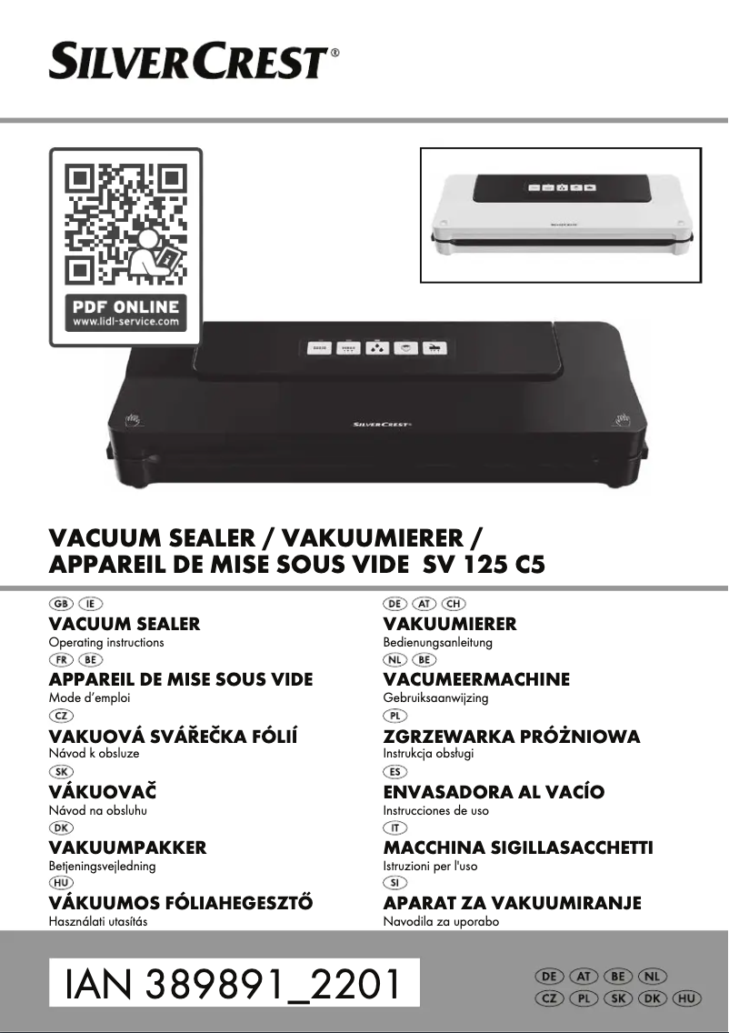 Page 1 de la notice Manuel utilisateur SilverCrest SV 125 C3