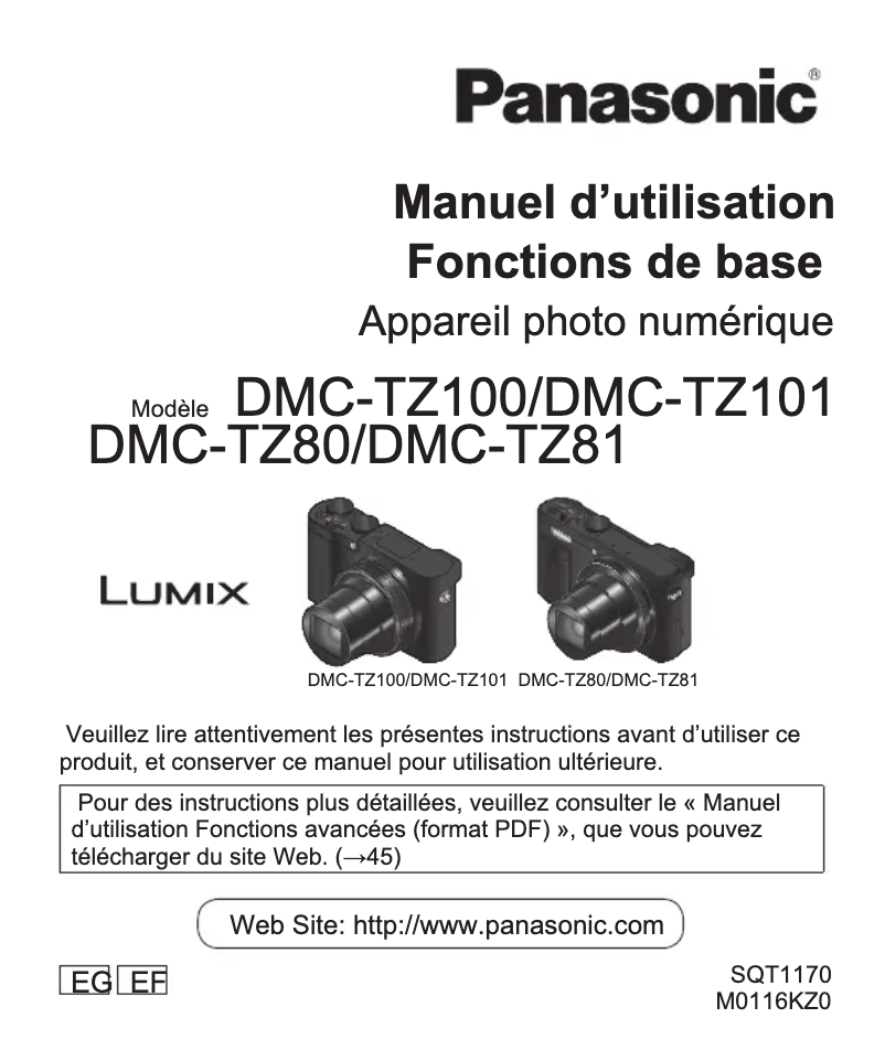 Page 1 of the manual Quick Start Guide Panasonic Lumix DMC-TZ101
