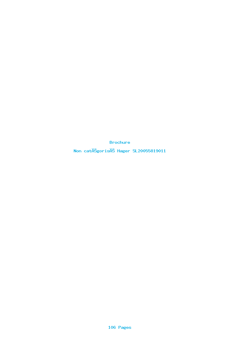 Page 1 de la notice Brochure Hager SL20055819011