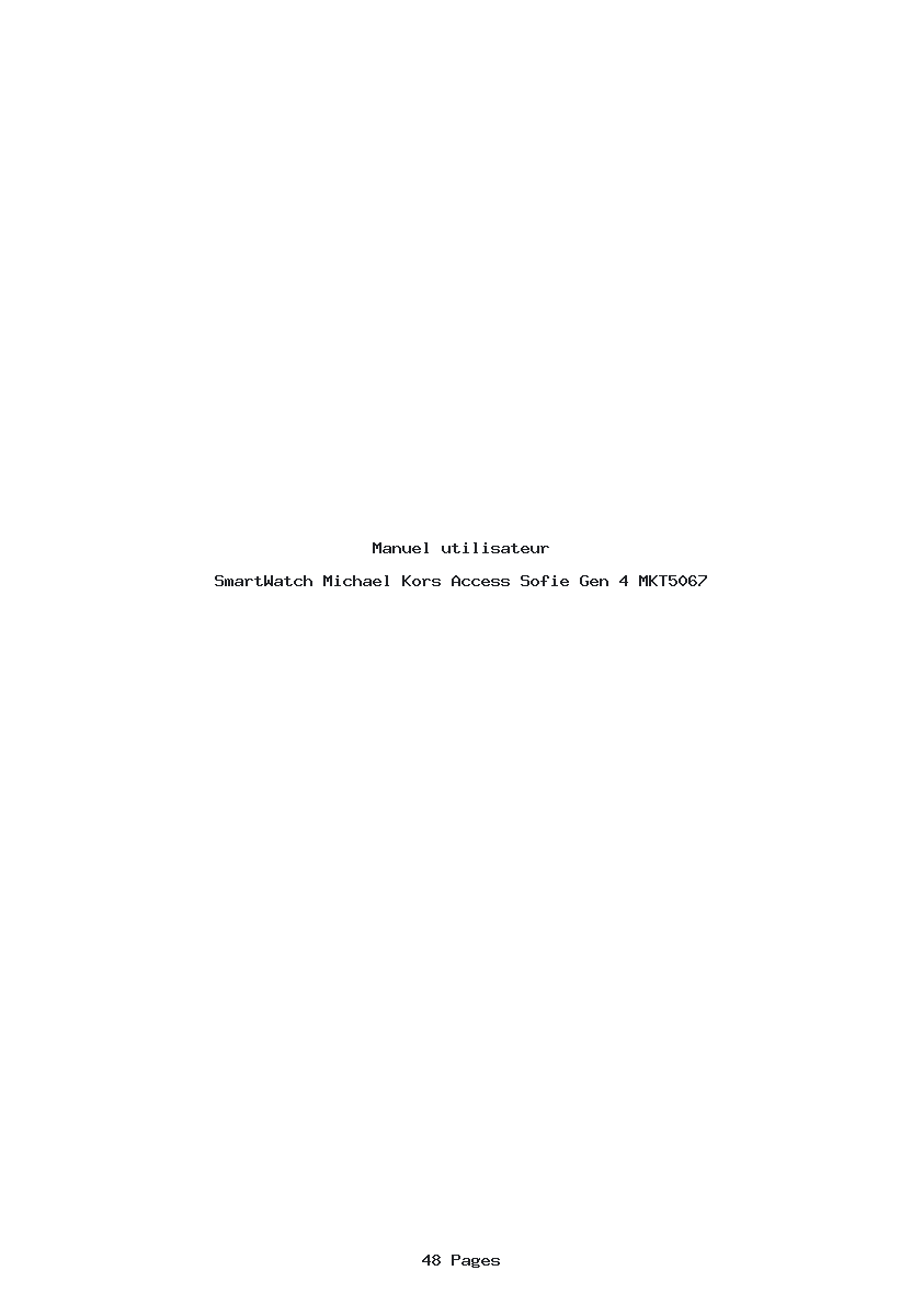Page 1 de la notice Manuel utilisateur Michael Kors Access Sofie Gen 4 MKT5067