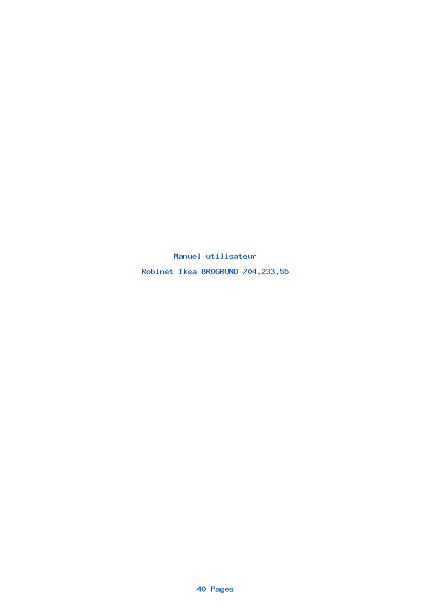 Page 1 de la notice Manuel utilisateur Ikea BROGRUND 704.233.55