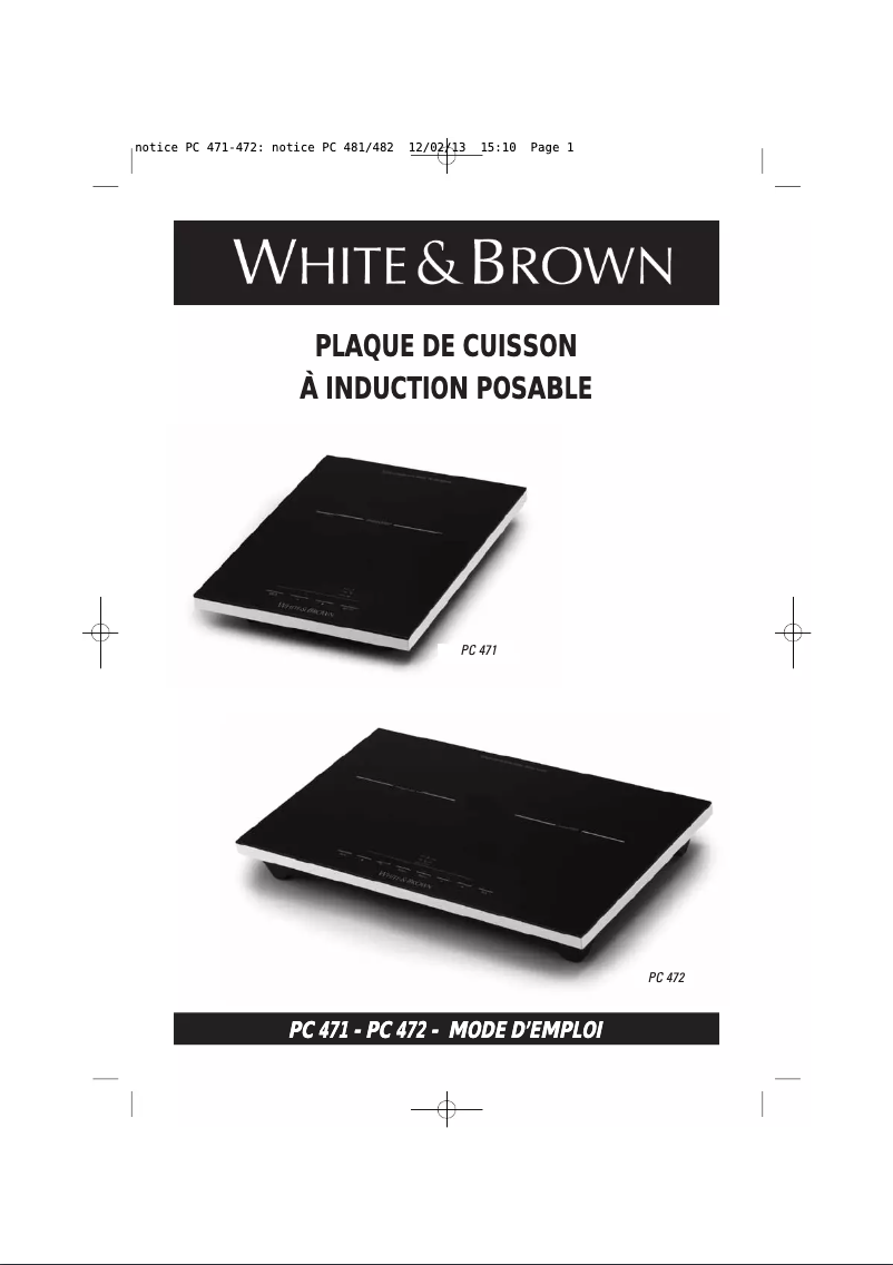 Page 1 de la notice Manuel utilisateur White And Brown PC 471