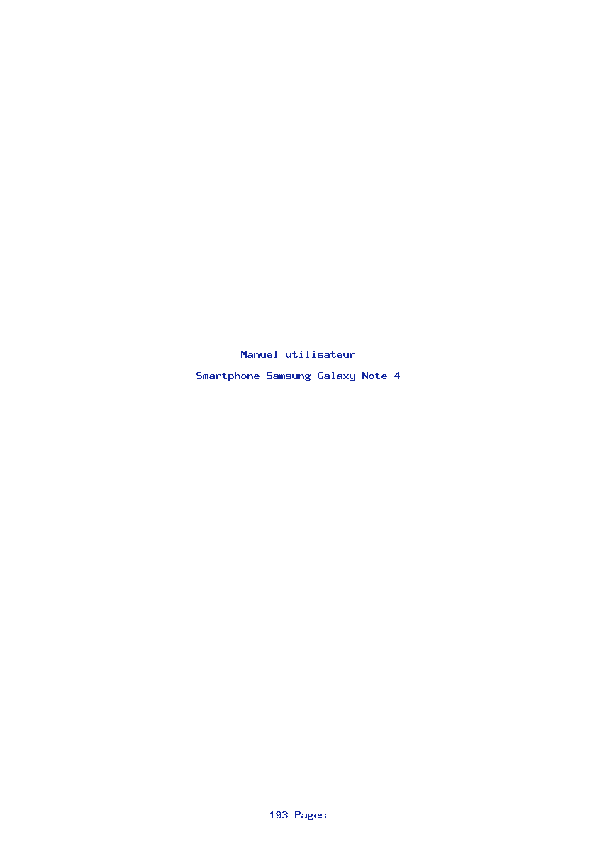 Page 1 de la notice Manuel utilisateur Samsung Galaxy Note 4
