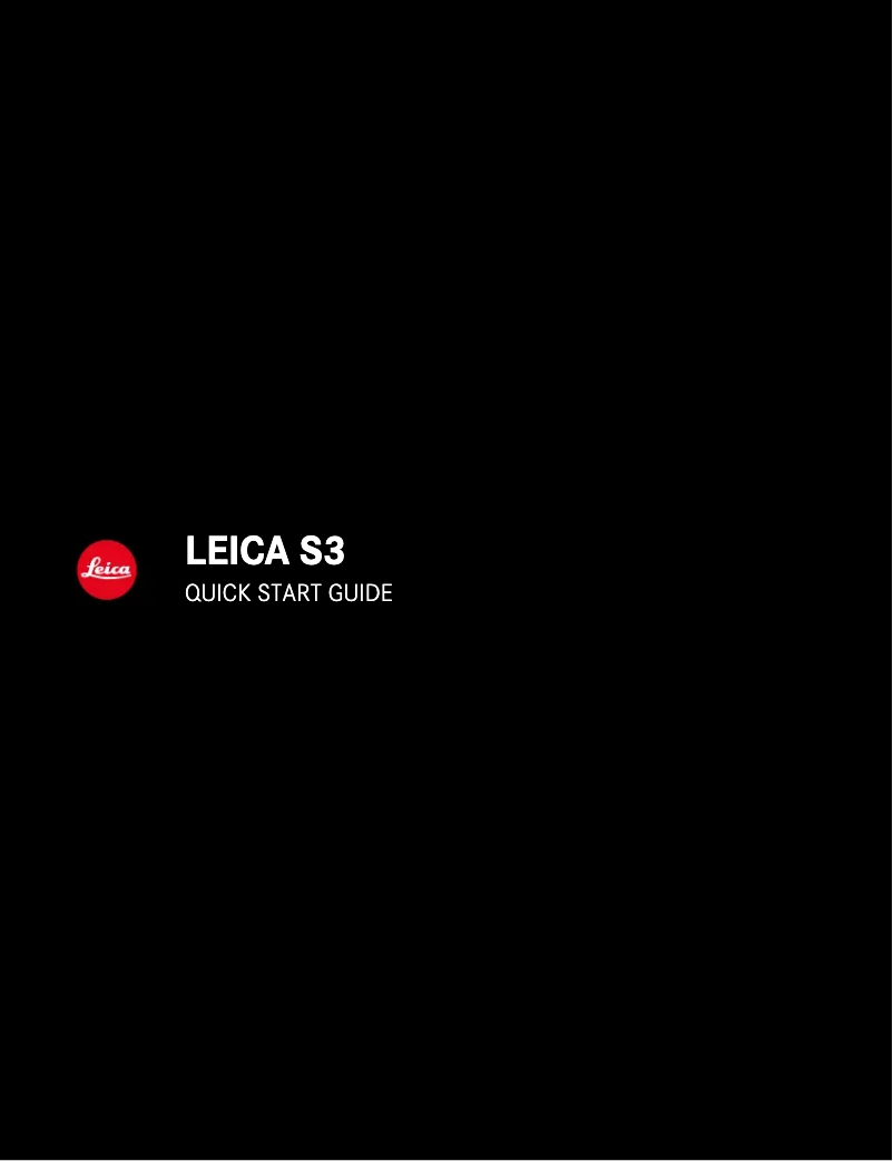 Page 1 de la notice Guide de démarrage rapide Leica S3
