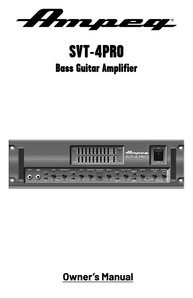 Página 1 del manual Manual de usuario Ampeg SVT-4 Pro