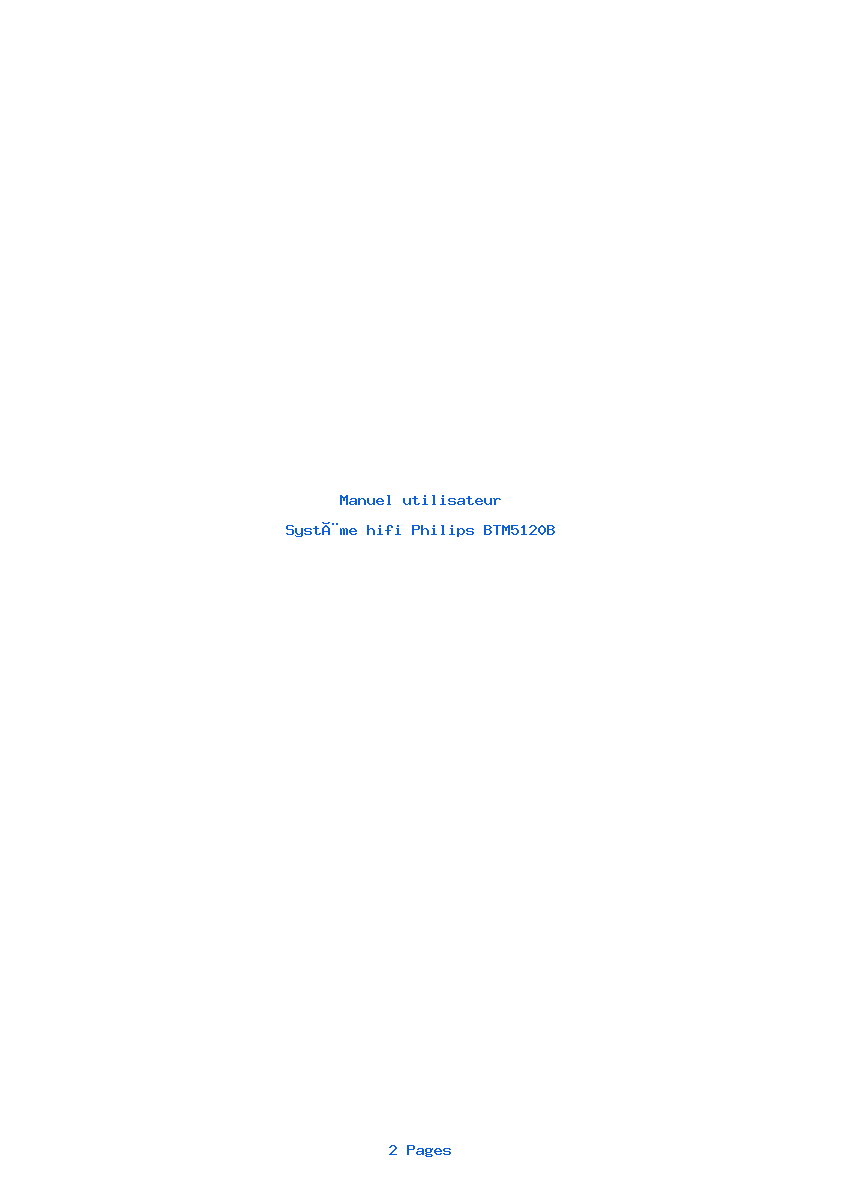 Page 1 de la notice Manuel utilisateur Philips BTM5120B