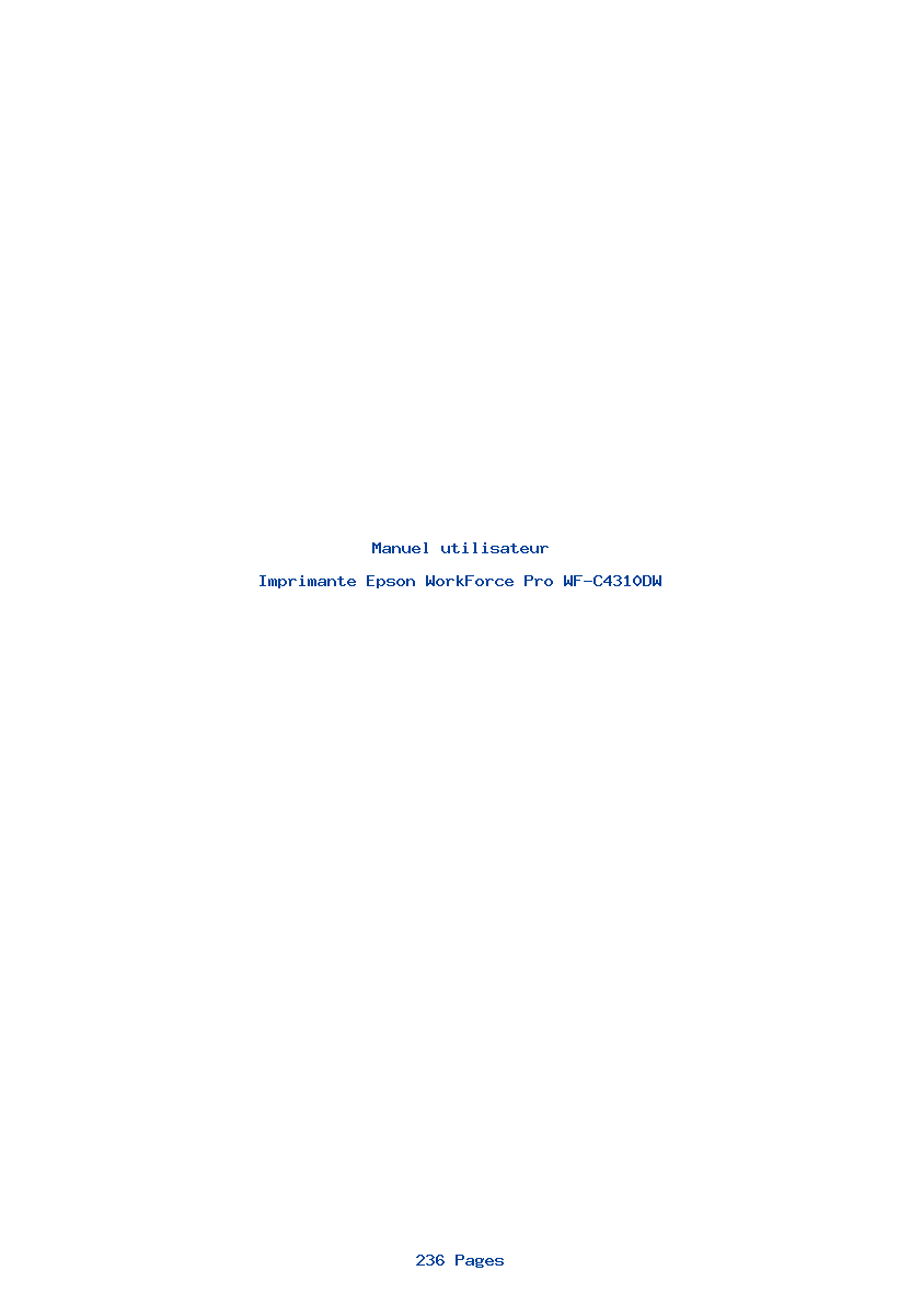 Page 1 de la notice Manuel utilisateur Epson WorkForce Pro WF-C4310DW