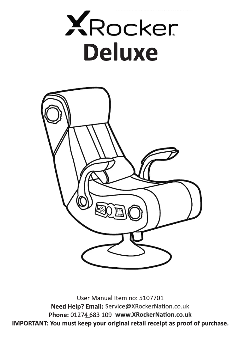 Page 1 de la notice Manuel utilisateur X Rocker Deluxe