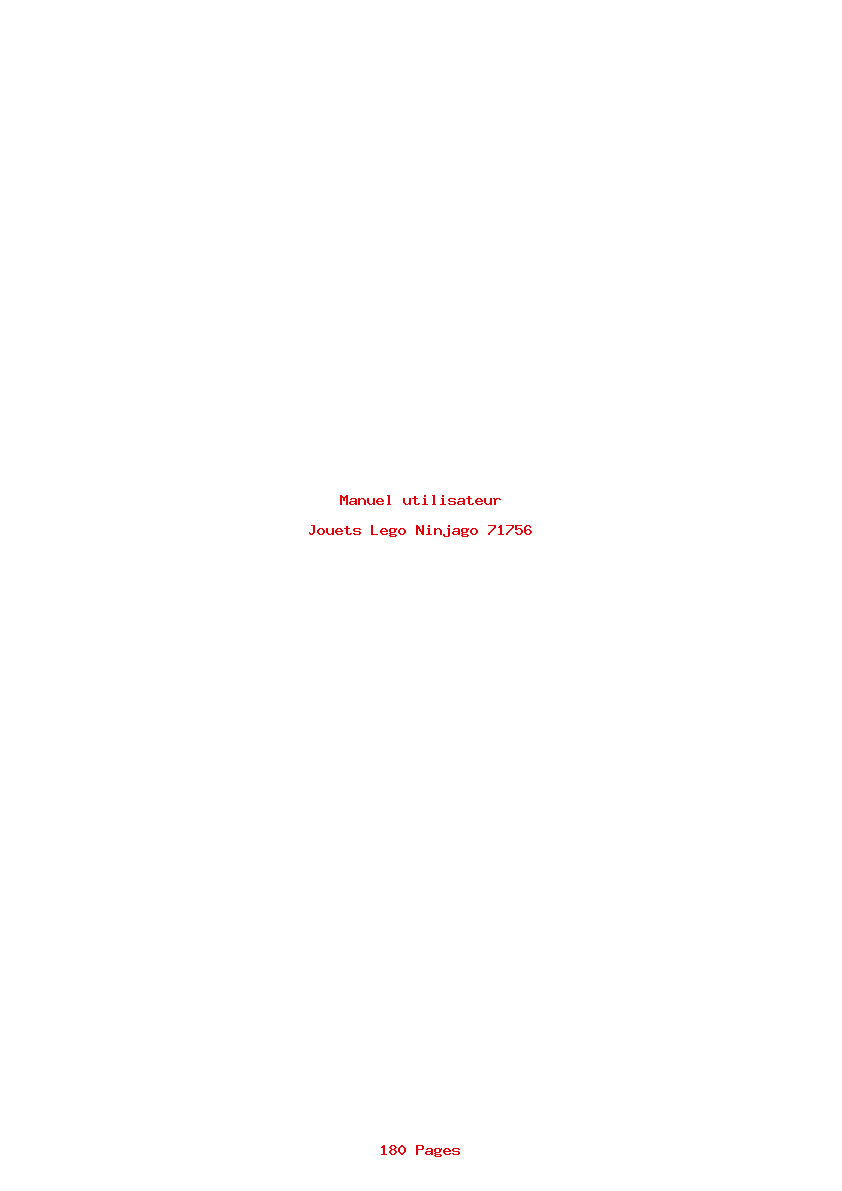 Page 1 de la notice Manuel utilisateur Lego Ninjago 71756