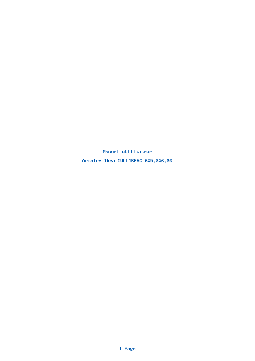 Page 1 de la notice Manuel utilisateur Ikea GULLABERG 605.806.66