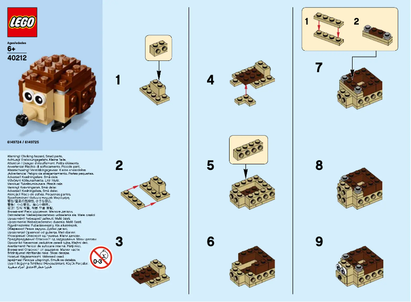 Page 1 de la notice Manuel utilisateur Lego Hedgehog 40212