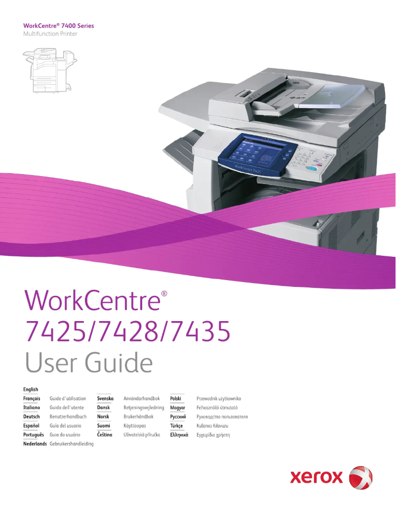 Page 1 de la notice Manuel utilisateur Xerox WorkCentre 7428V FB