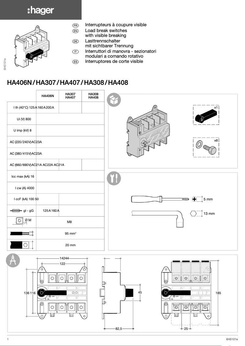 Página 1 del manual Manual de usuario Hager HZ062