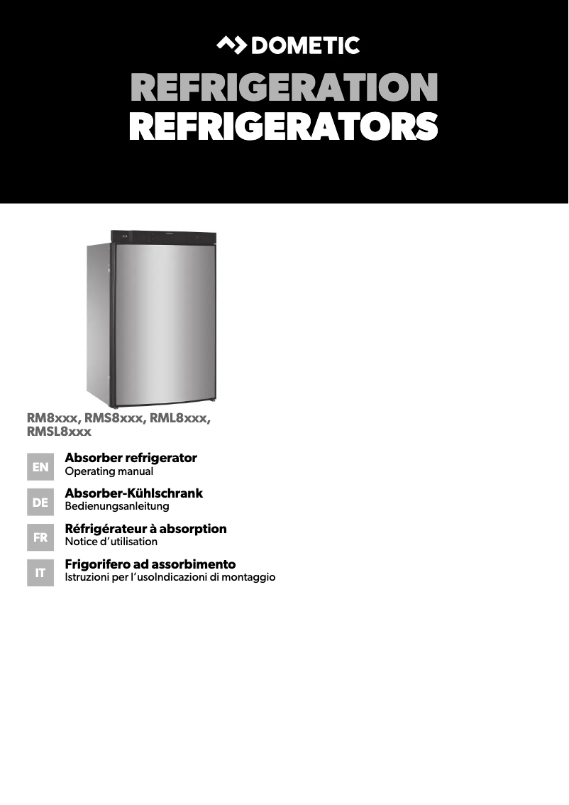 Page 1 de la notice Manuel utilisateur Dometic RM 8401
