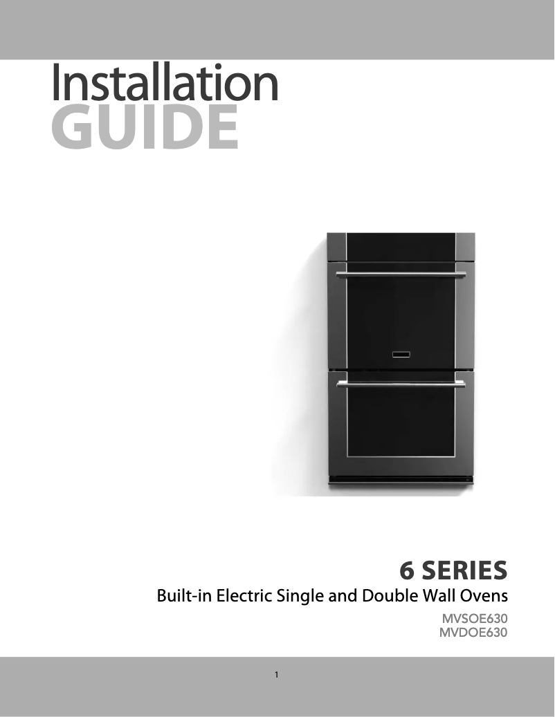 Page 1 de la notice Guide d'installation Viking MVDOE630BG