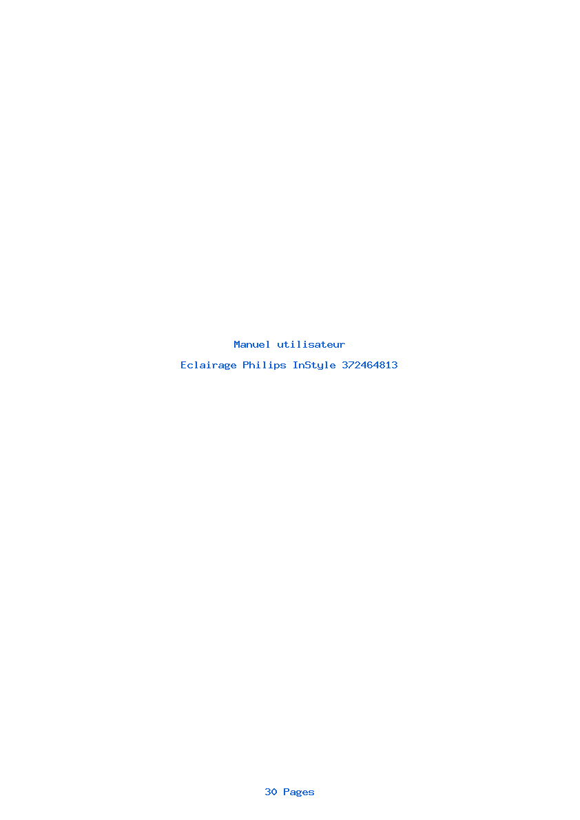 Page 1 de la notice Manuel utilisateur Philips InStyle 372464813