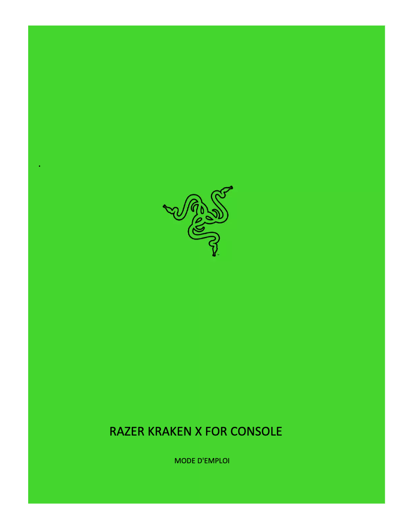 Page 1 de la notice Manuel utilisateur Razer Kraken X
