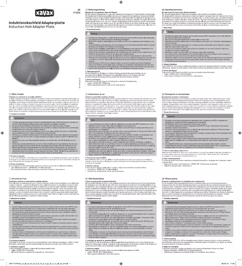 Page 1 de la notice Manuel utilisateur Xavax 00111374