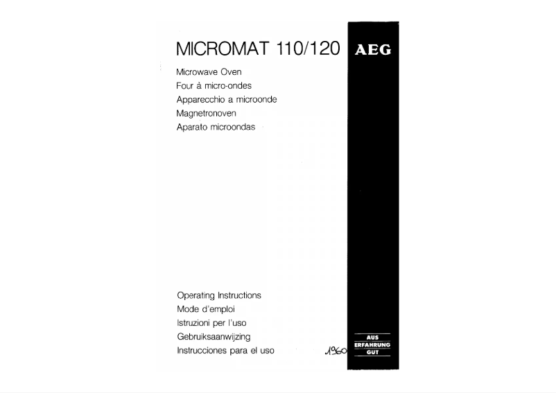 Page 1 de la notice Manuel utilisateur AEG Micromat 120