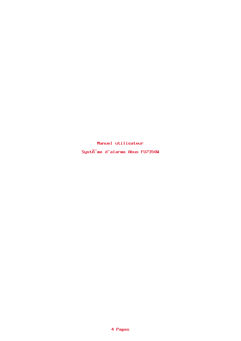 Page 1 de la notice Manuel utilisateur Abus FU7350W