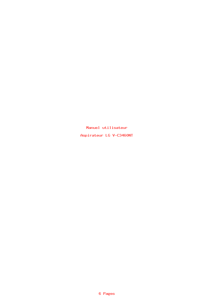 Page 1 de la notice Manuel utilisateur LG V-C3460NT