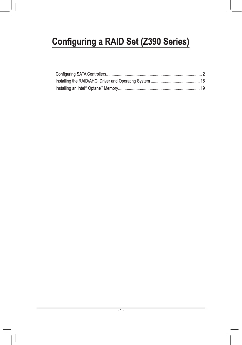 Page 1 of the manual Installation Guide Gigabyte Z390 Aorus Elite