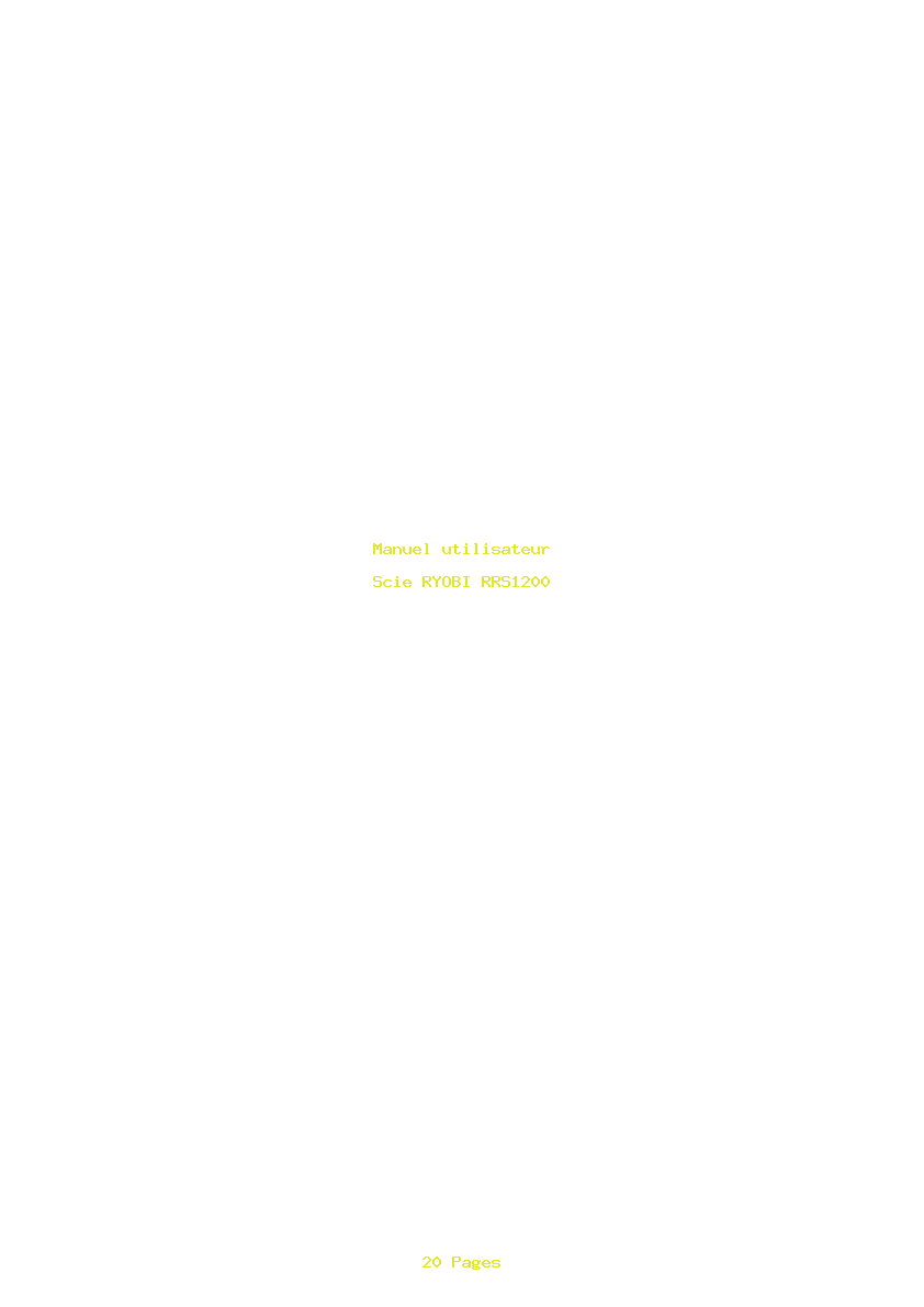 Page 1 de la notice Manuel utilisateur RYOBI RRS1200