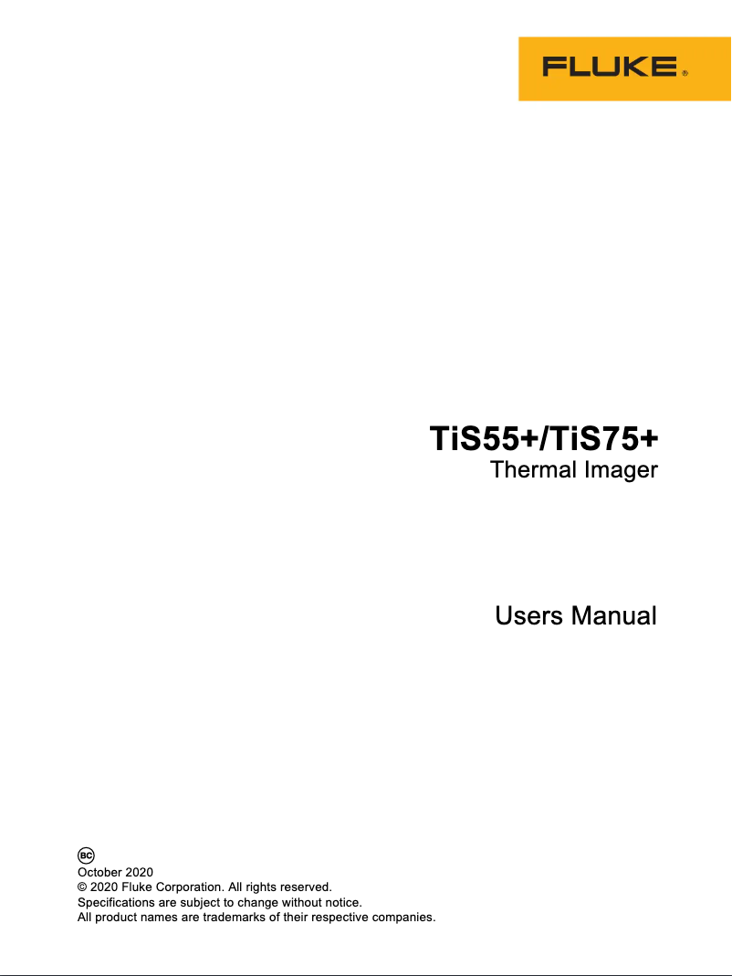Page 1 de la notice Manuel utilisateur Fluke TiS55+