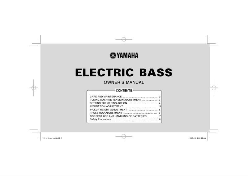 Page 1 de la notice Manuel utilisateur Yamaha TRBX505