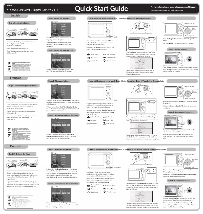 Página 1 del manual Manual de usuario Kodak Fun Saver FD3